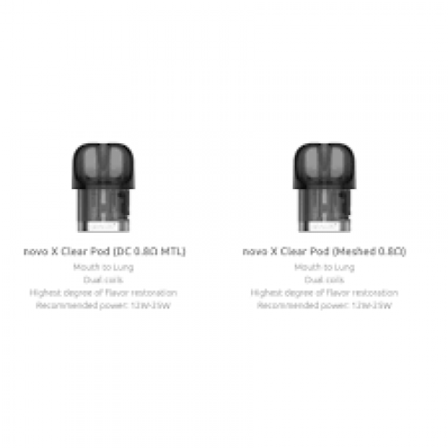 Novo X Replacement Clear Pods by Smok (3-Pcs Per Pack)